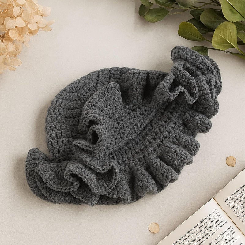 Ahouws Crochet Bucket Hat Women Trendy Knit Floppy Cap Cute Boho Handmade Beanies Outdoor Boho Travel Fishing Hat - Image 4